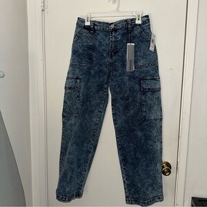 NWT Madden Girl Cargo Skater Jeans in Dark Wash, Size Large
